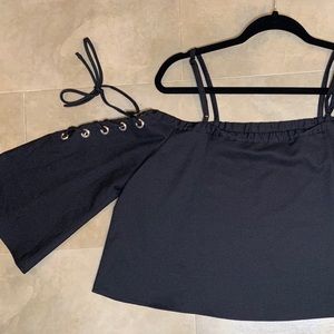 Black off the shoulder top